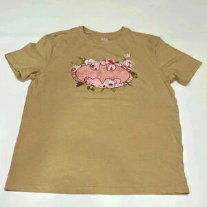 Batman Graphic Floral Women's  T-Shirt Cotton Blend Super Hero Batwoman Feminine